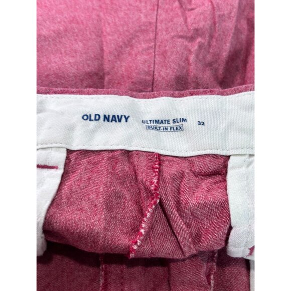 Old Navy Mens Ultimate Slim Built-In Flex Shorts 32 Red/Pink - Picture 3 of 9